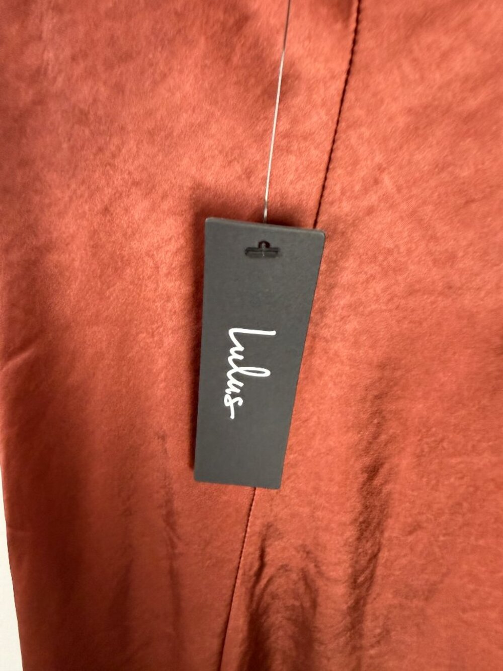 NWT Lulus Love in Your Life Rust Brown Satin Halter Maxi Dress Size XS NEW - Picture 12 of 14